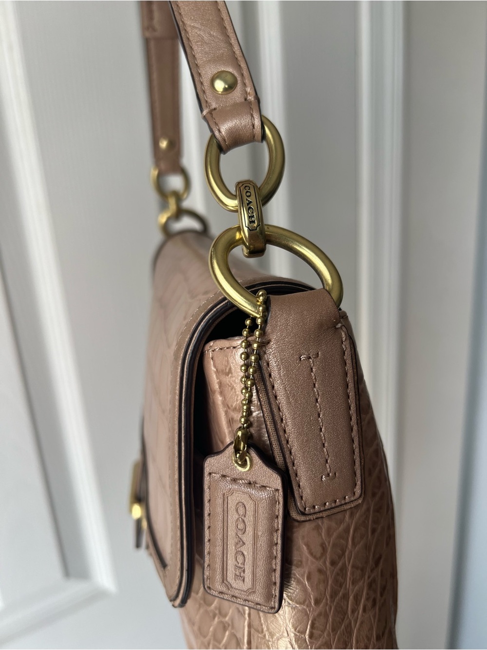 Coach Taylor Embossed Leather Bag in Sand Taupe - Picture 3 of 14